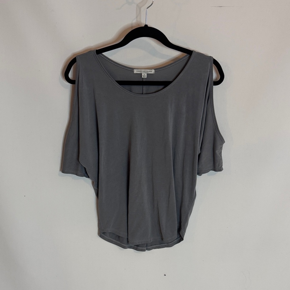 Charlie Jade Gray Women’s Open Shoulder T-Shirt